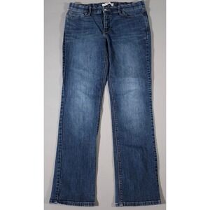Levi's 525 Perfect Waist Jeans Womens 14M Blue Straight Leg Stretch Paisley Trim